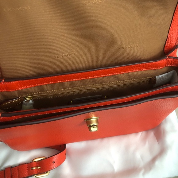 Coach Cassie Vibrant Red Orange Crossbody Bag - Picture 4 of 6